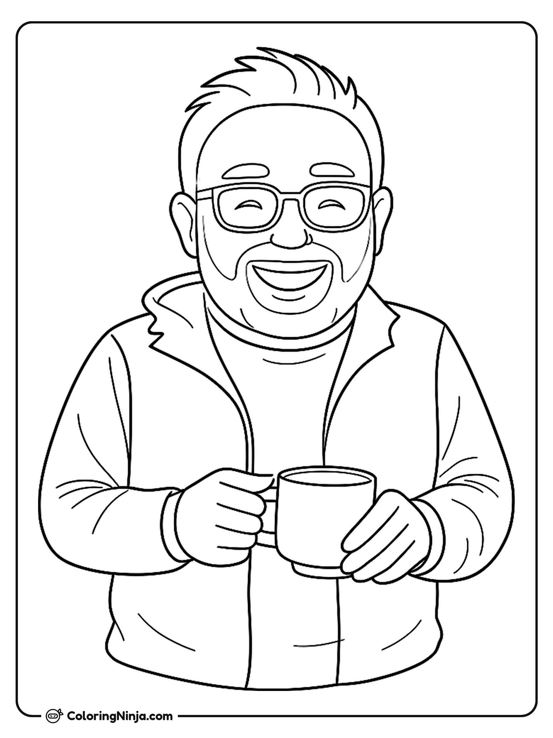 Cute Sleepy Robot Reading a Magic Storybook Coloring Page