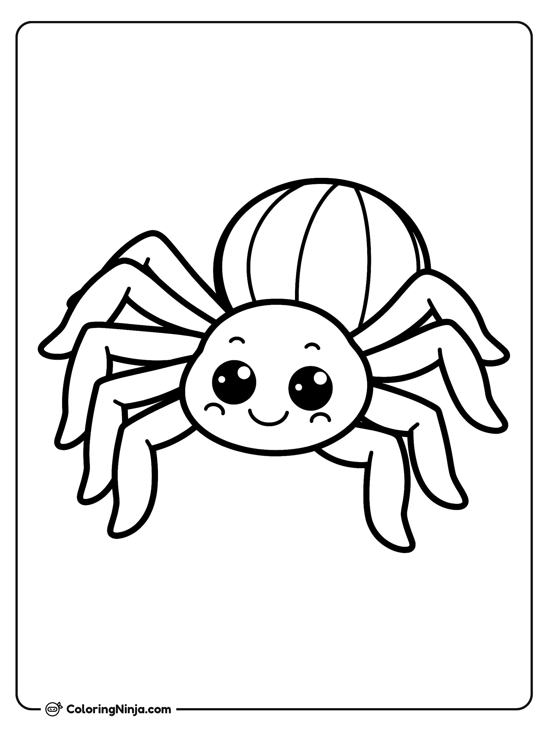 Una linda araña sonriente: dibujo para colorear