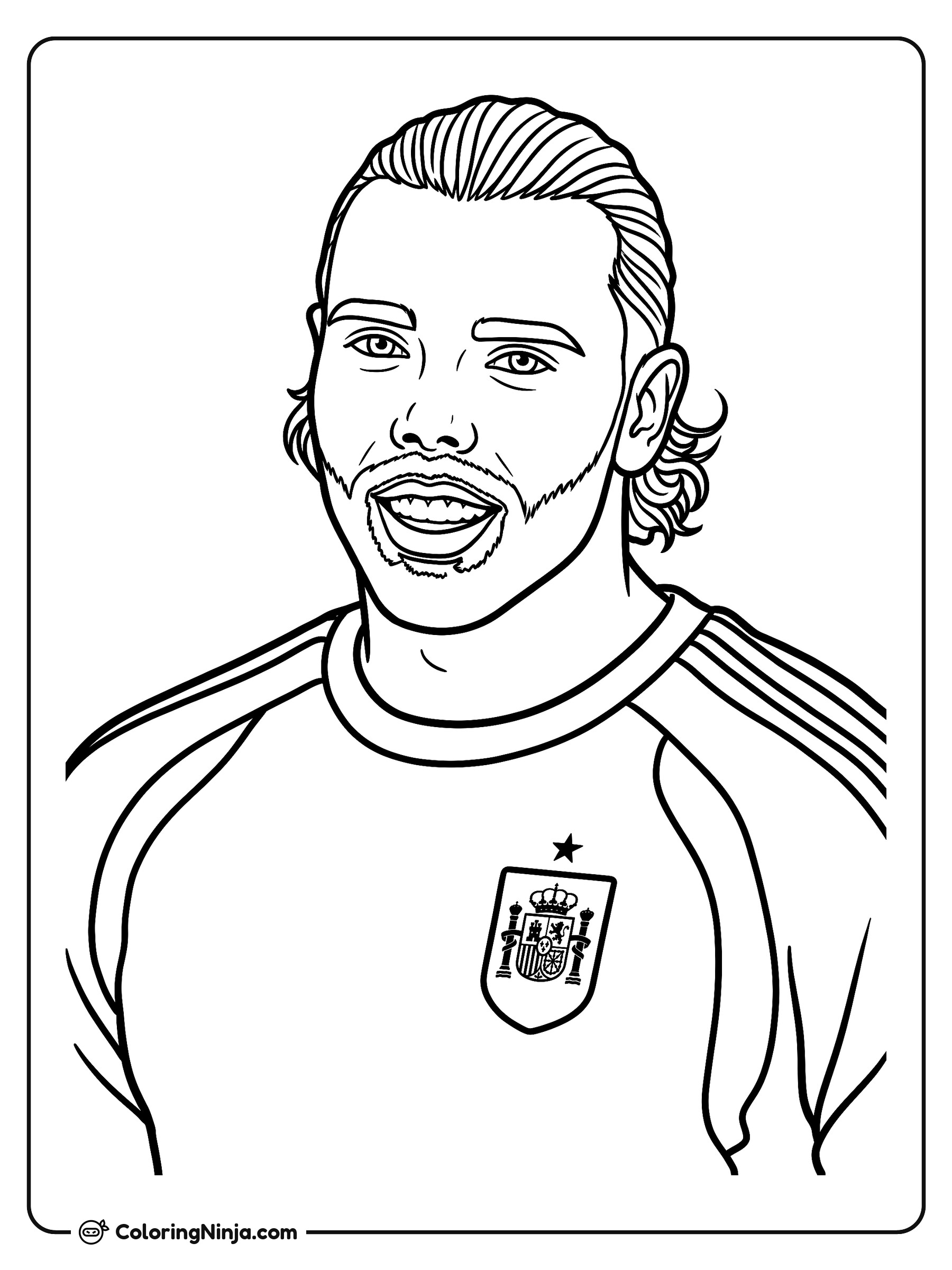 David Raya Spain Portrait Coloring Page