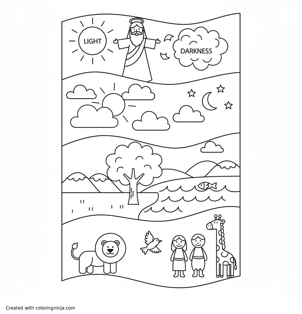 A coloring page of De Gênesis até apocalipse, me imagens para colorir 