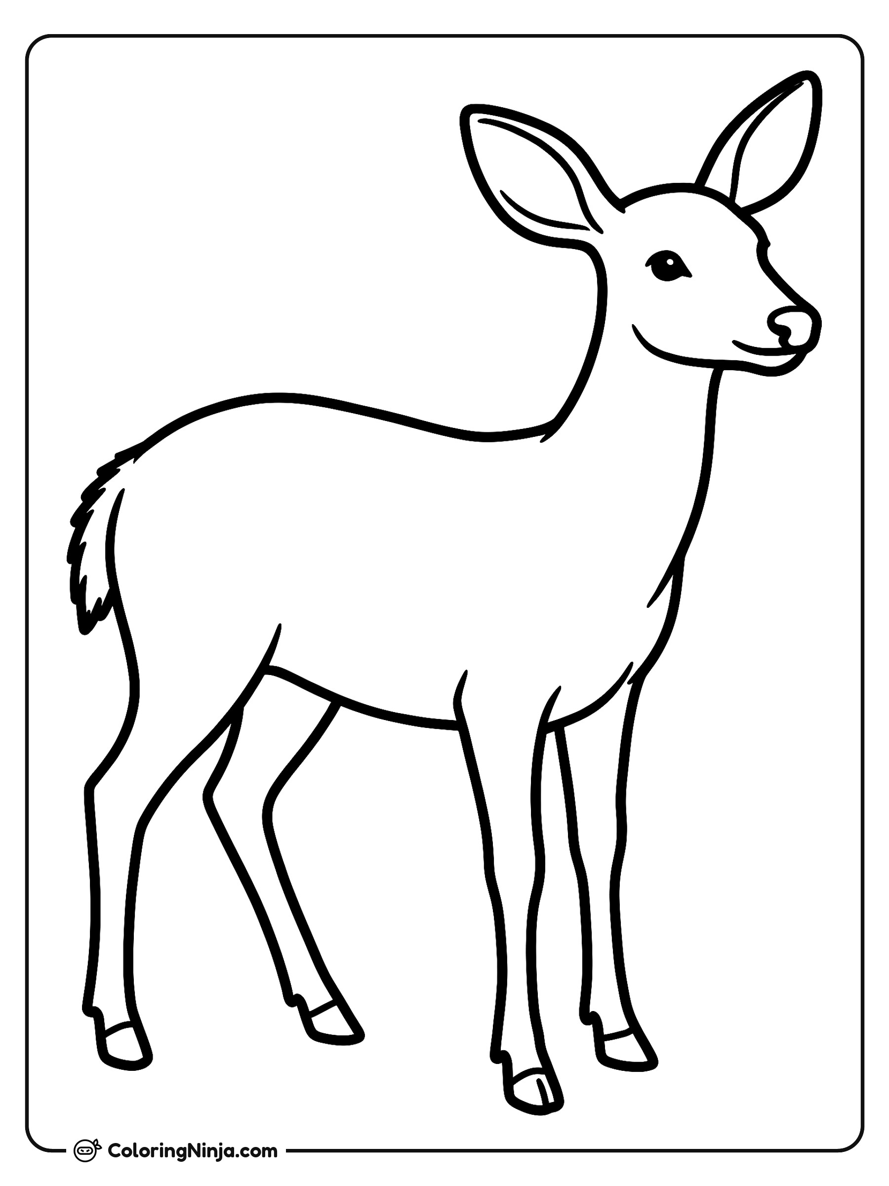 Un ciervo en posición alerta: dibujo para colorear