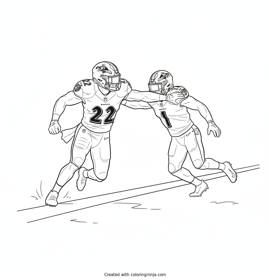 Derrick Henry Stiff Arm Sprint Coloring Page