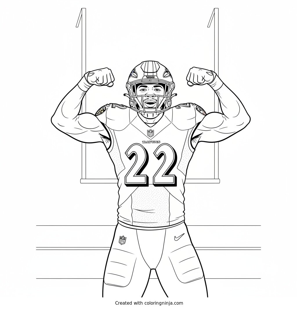 Derrick Henry Touchdown Celebration Coloring Page
