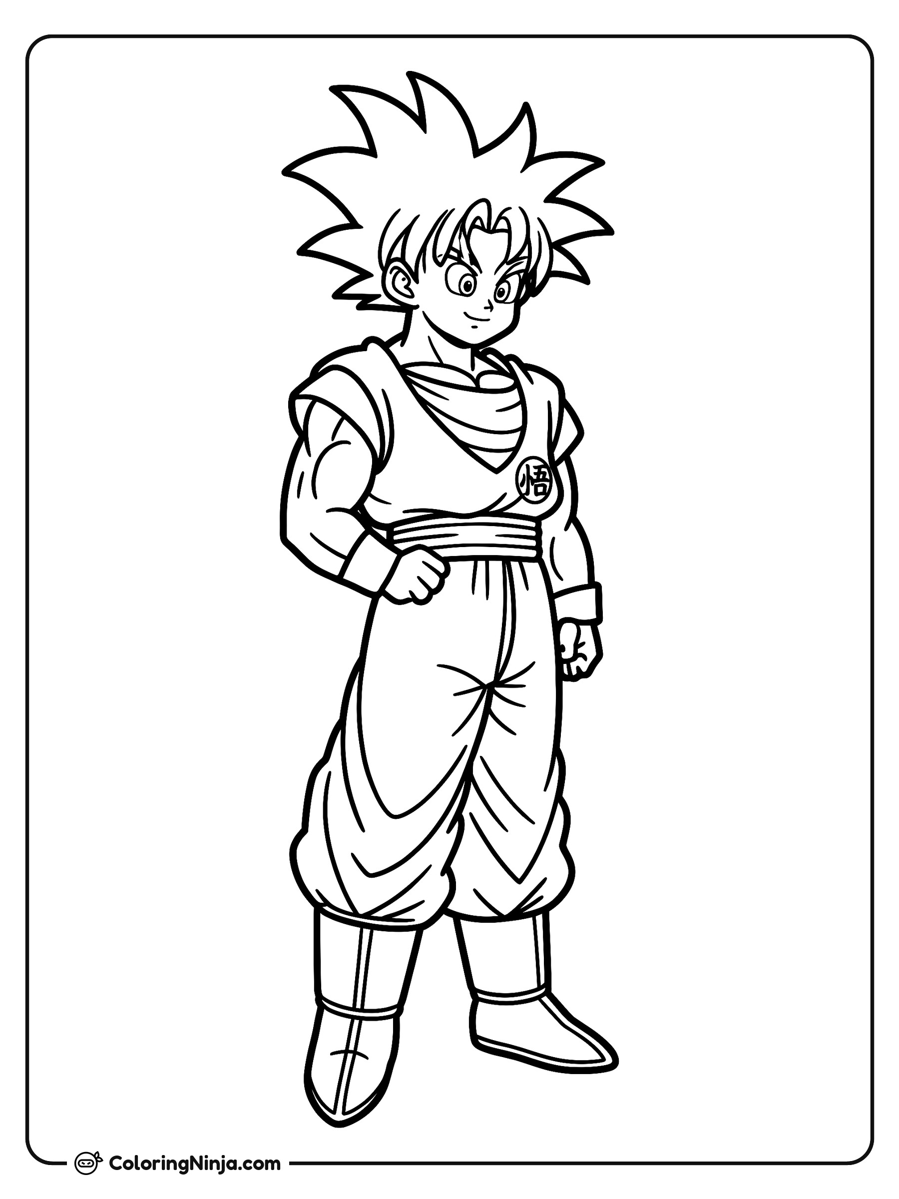 Goku de Dragon Ball: dibujo para colorear