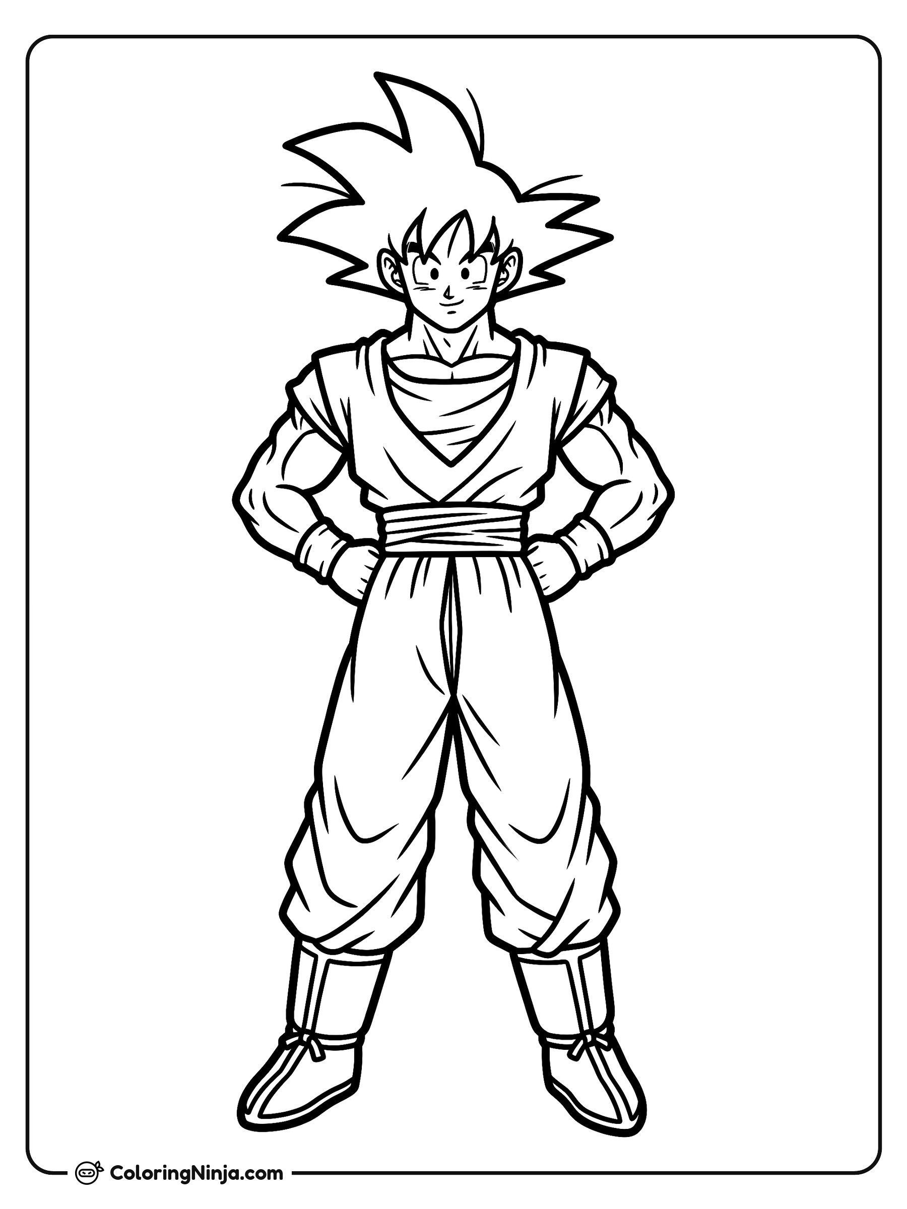 Goku el Poderoso Guerrero Sayayin: dibujo para colorear