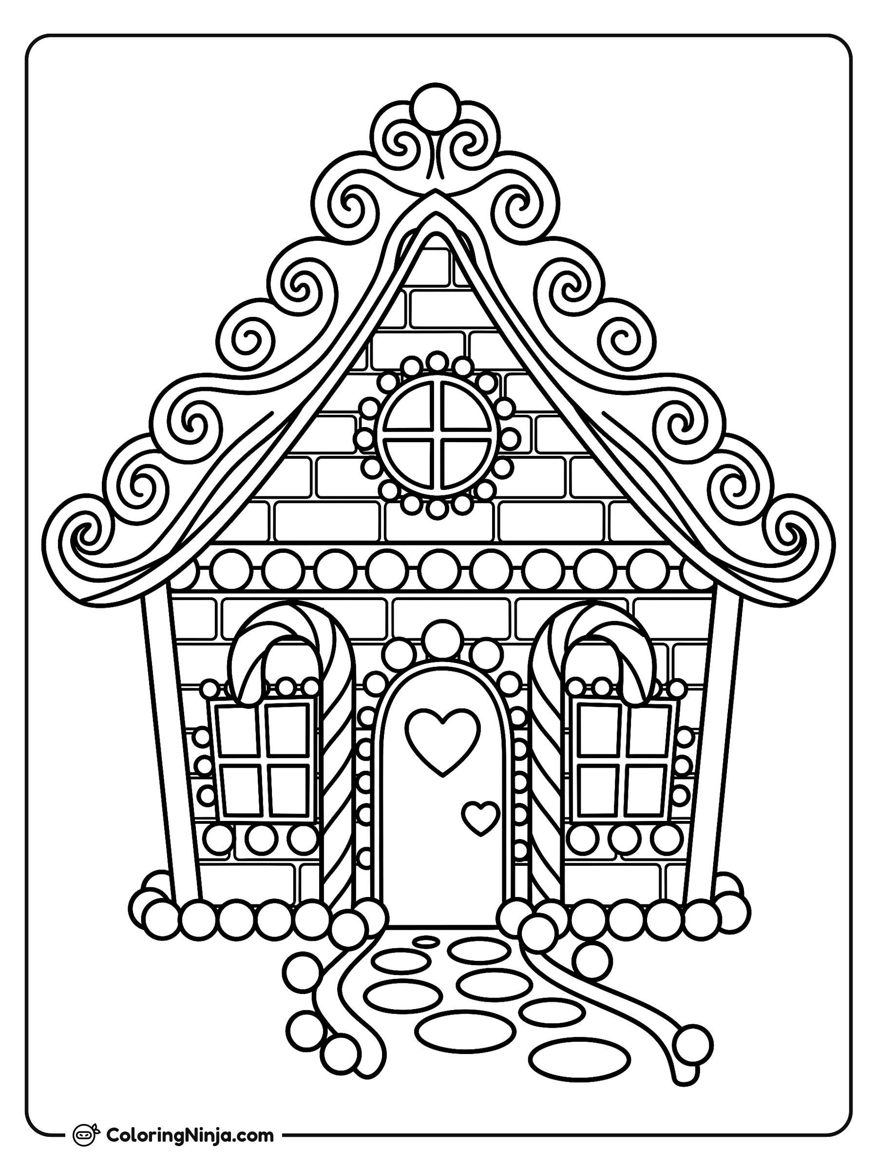 Dulce casita de jengibre: dibujo para colorear