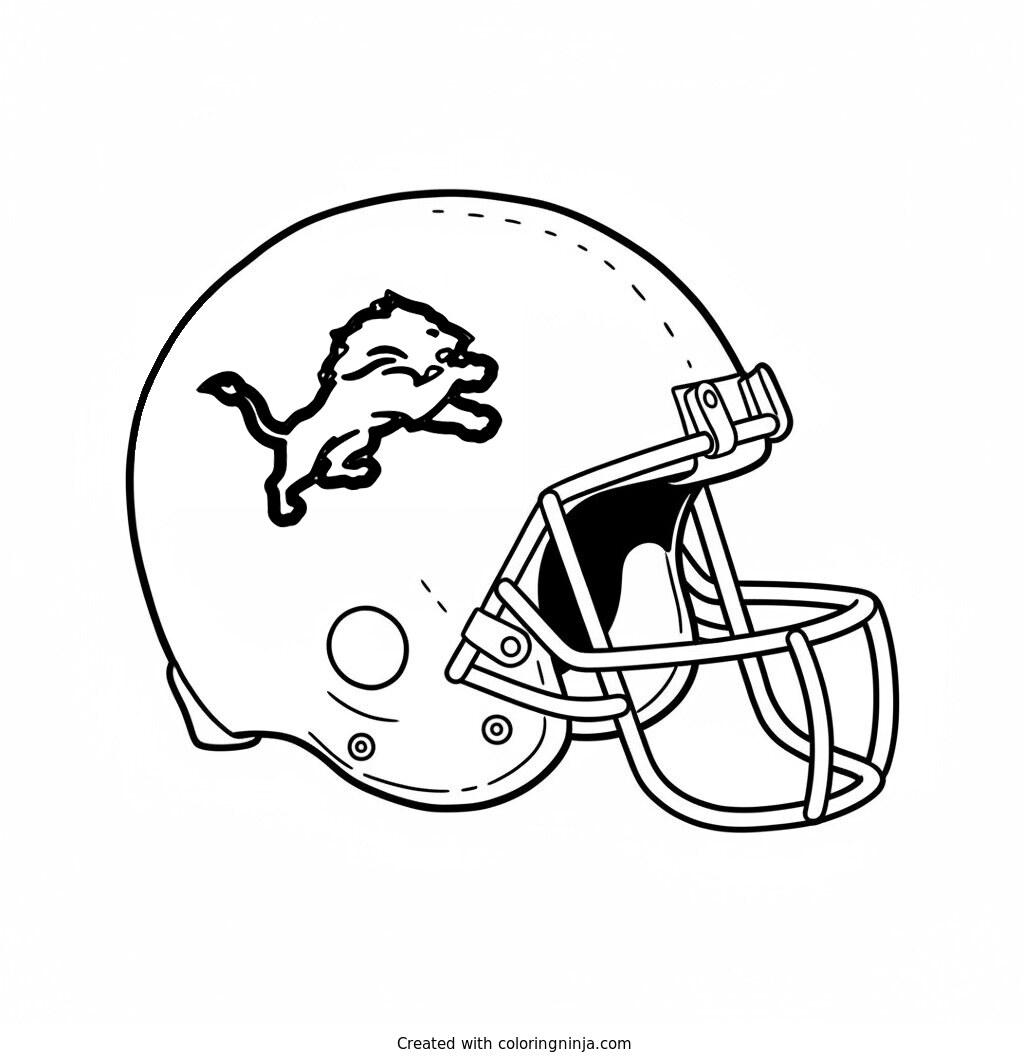 Detroit Lions Helmet Coloring Page