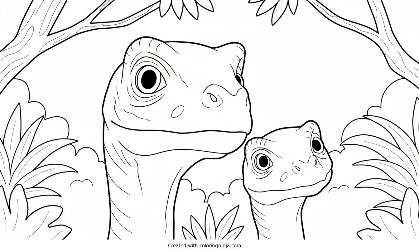 Coloring page of dinosaurs