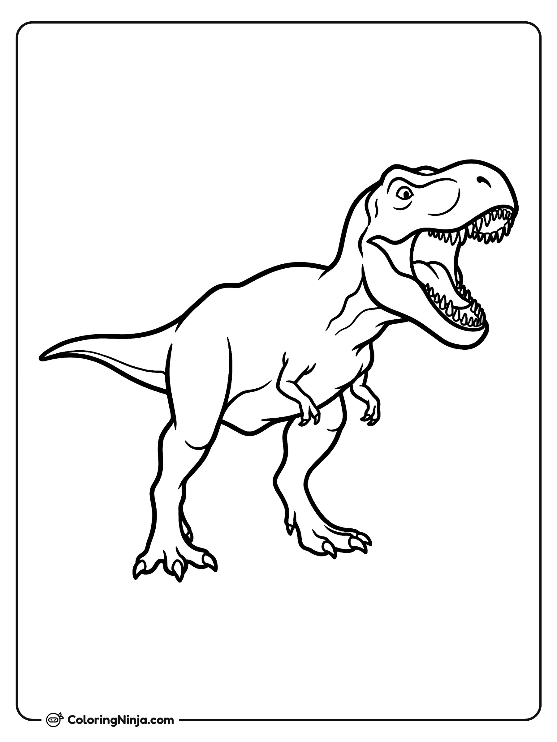 Dinosaurio rugiendo con la boca abierta: dibujo para colorear