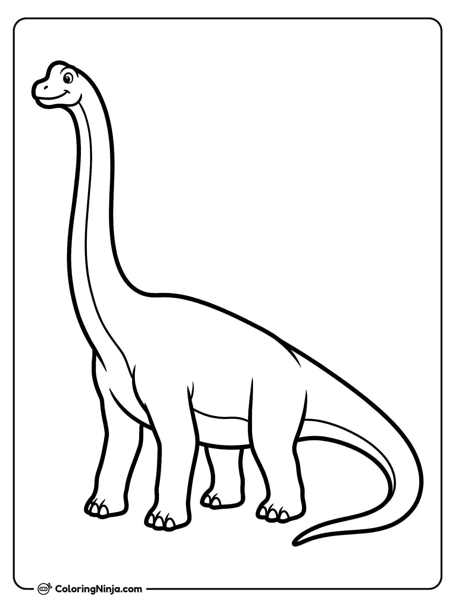 Dinosaurio Braquiosaurio de Cuello Largo: dibujo para colorear