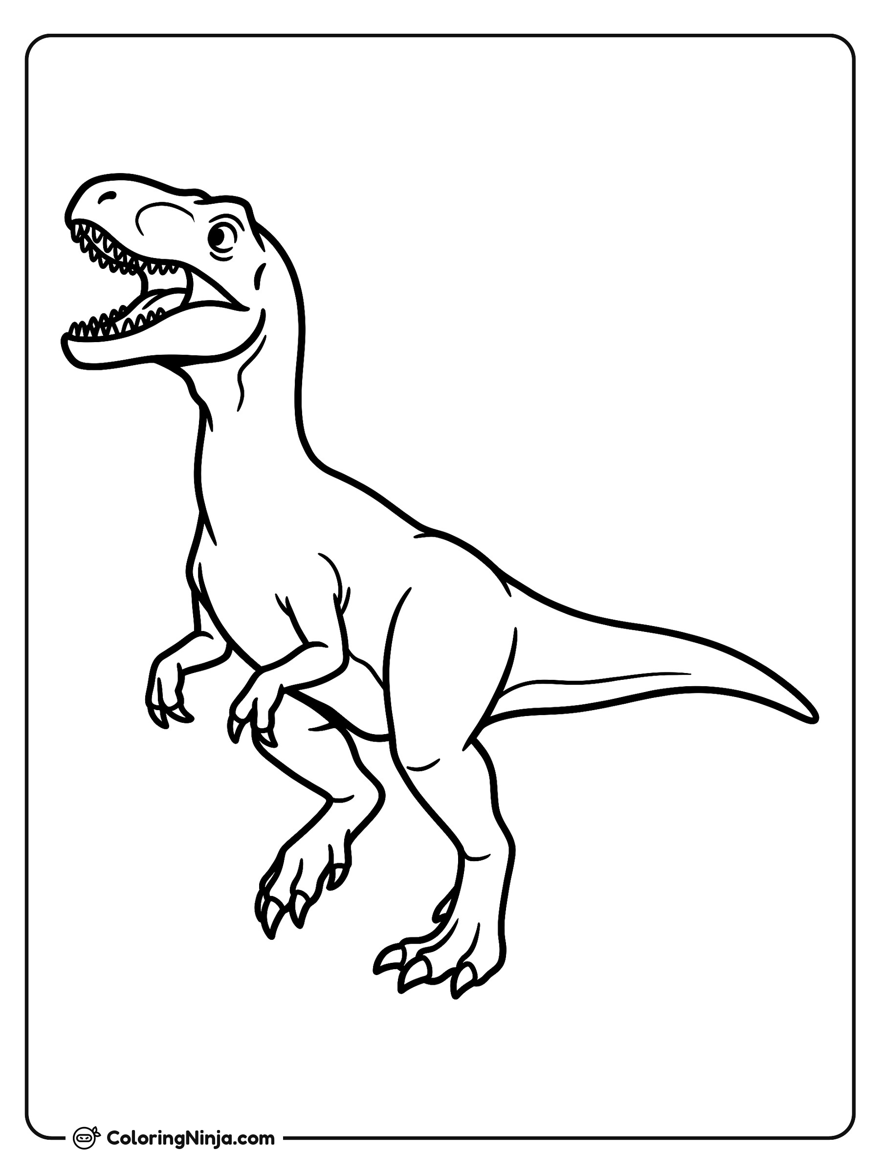 Dinosaurio grande de pie: dibujo para colorear