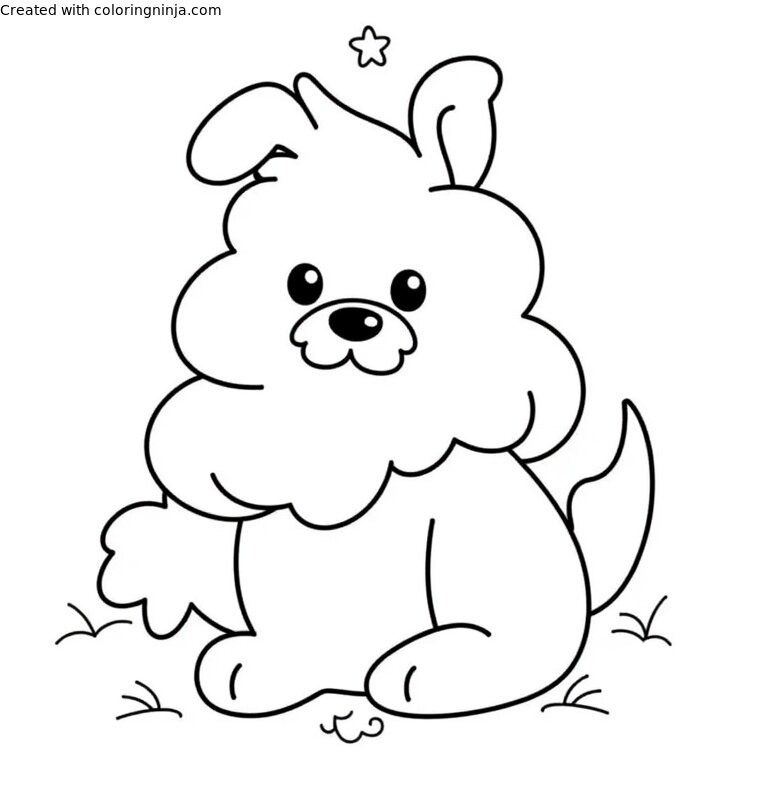 A coloring page of dog poo