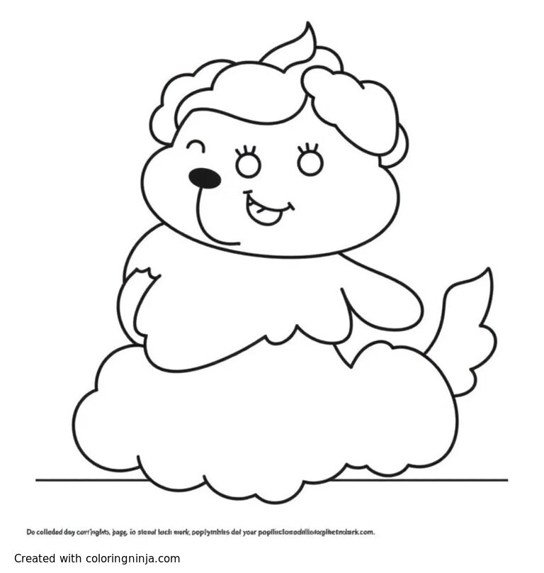 A coloring page of dog poo