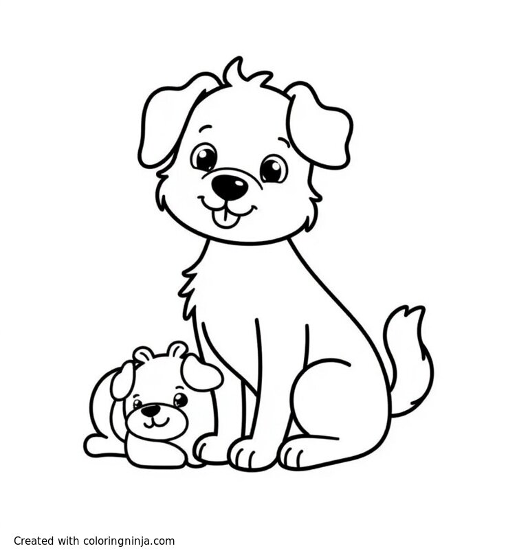 A coloring page of dog