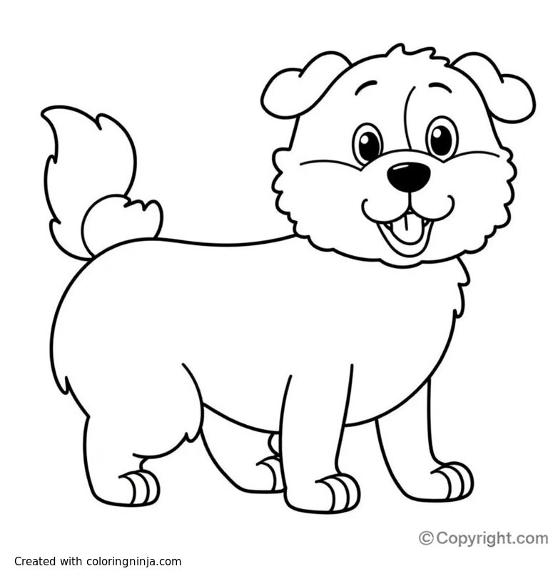 A coloring page of A dog