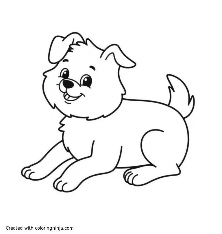 A coloring page of dog