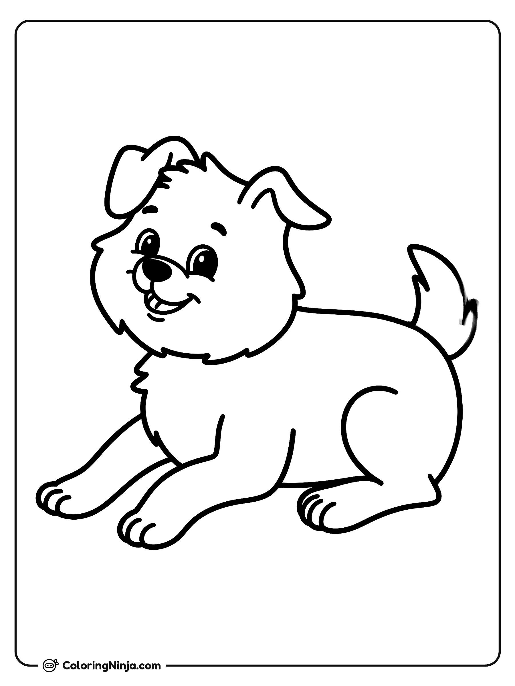 Perro peludo acostado juguetón: dibujo para colorear