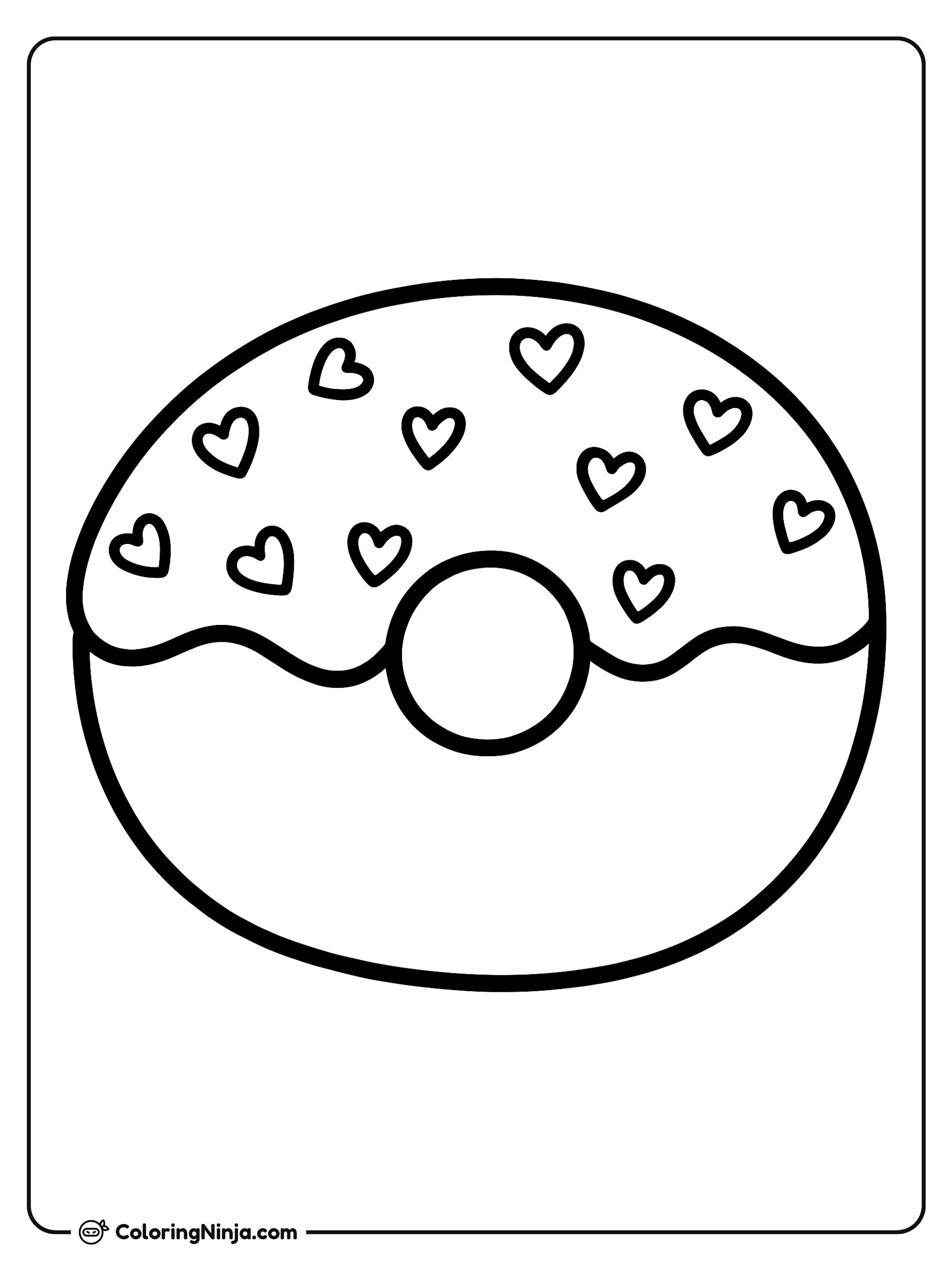 Dona con Chispas de Corazón: dibujo para colorear