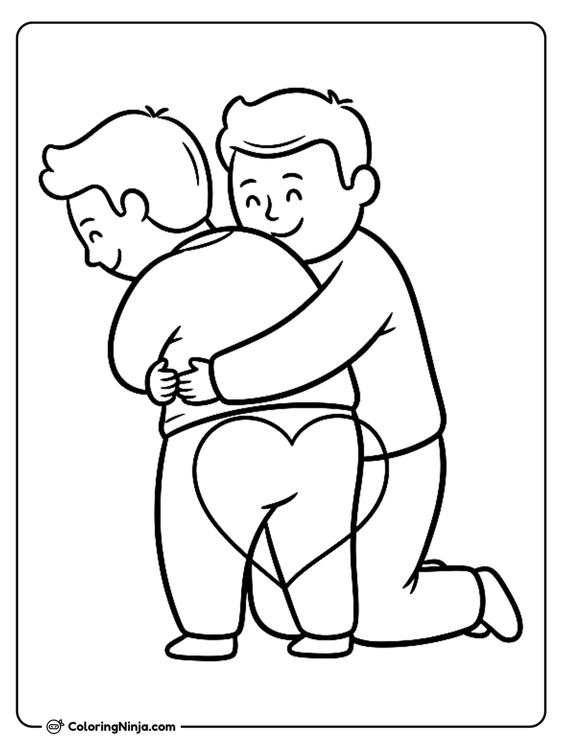 Two Loving Friends Coloring Page
