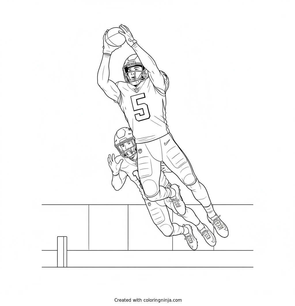 Drake London High Point Catch Coloring Page