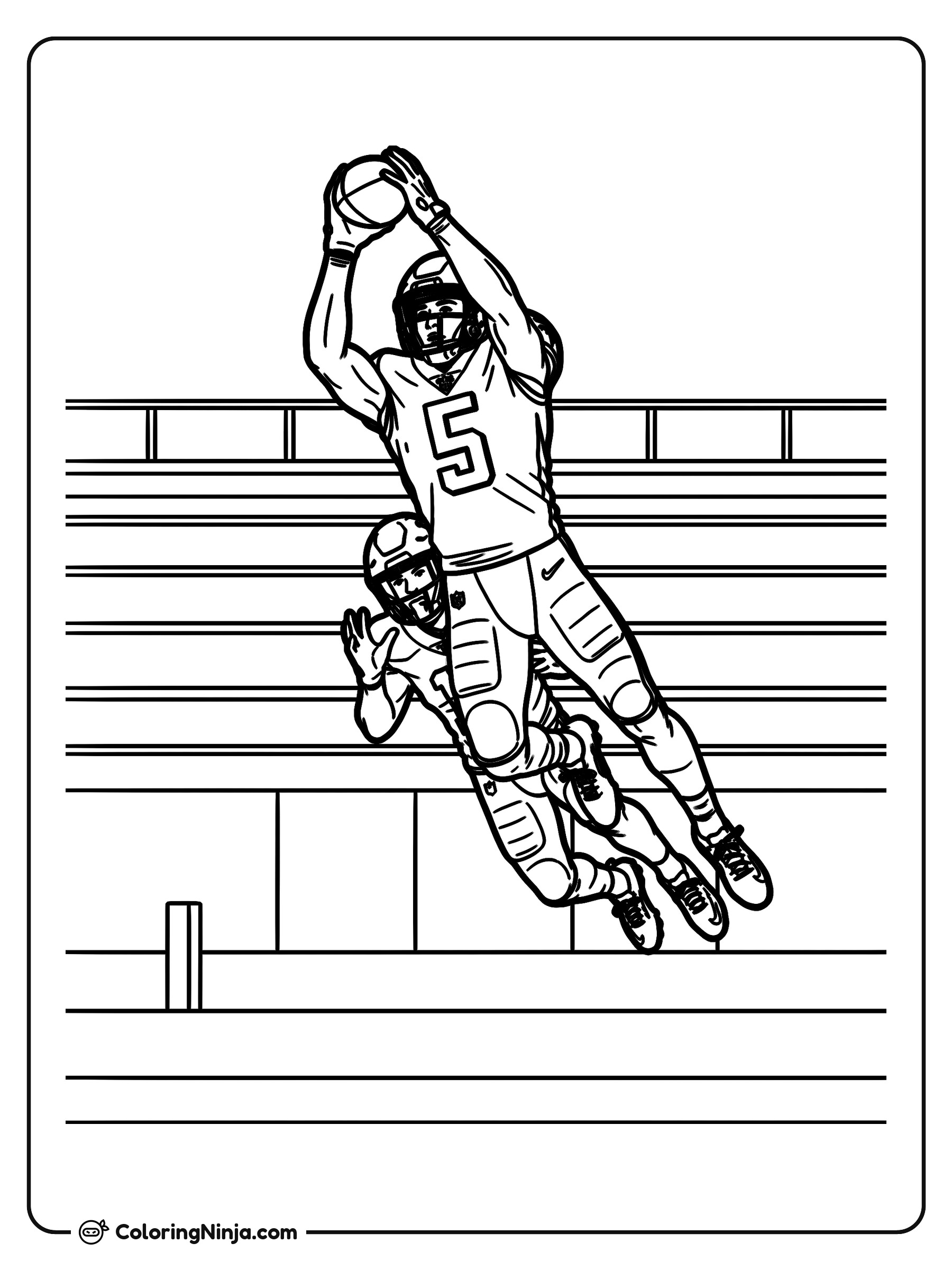 Recepción alta de Drake London: dibujo para colorear
