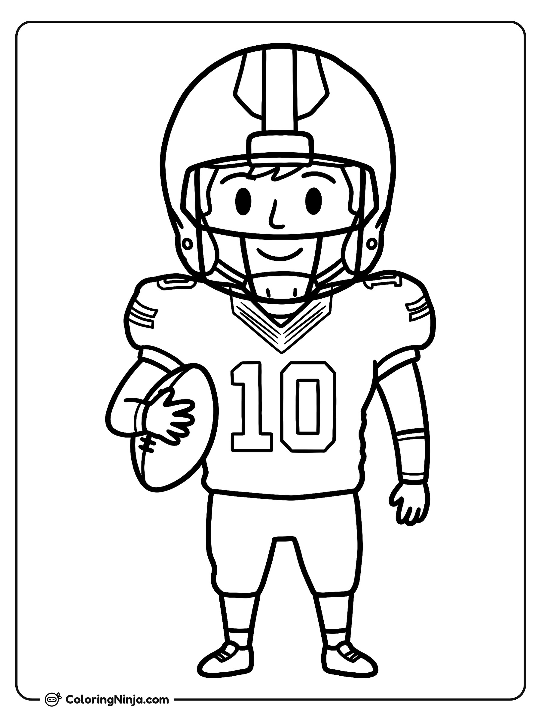 Jugador de fútbol americano Drake Maye: dibujo para colorear