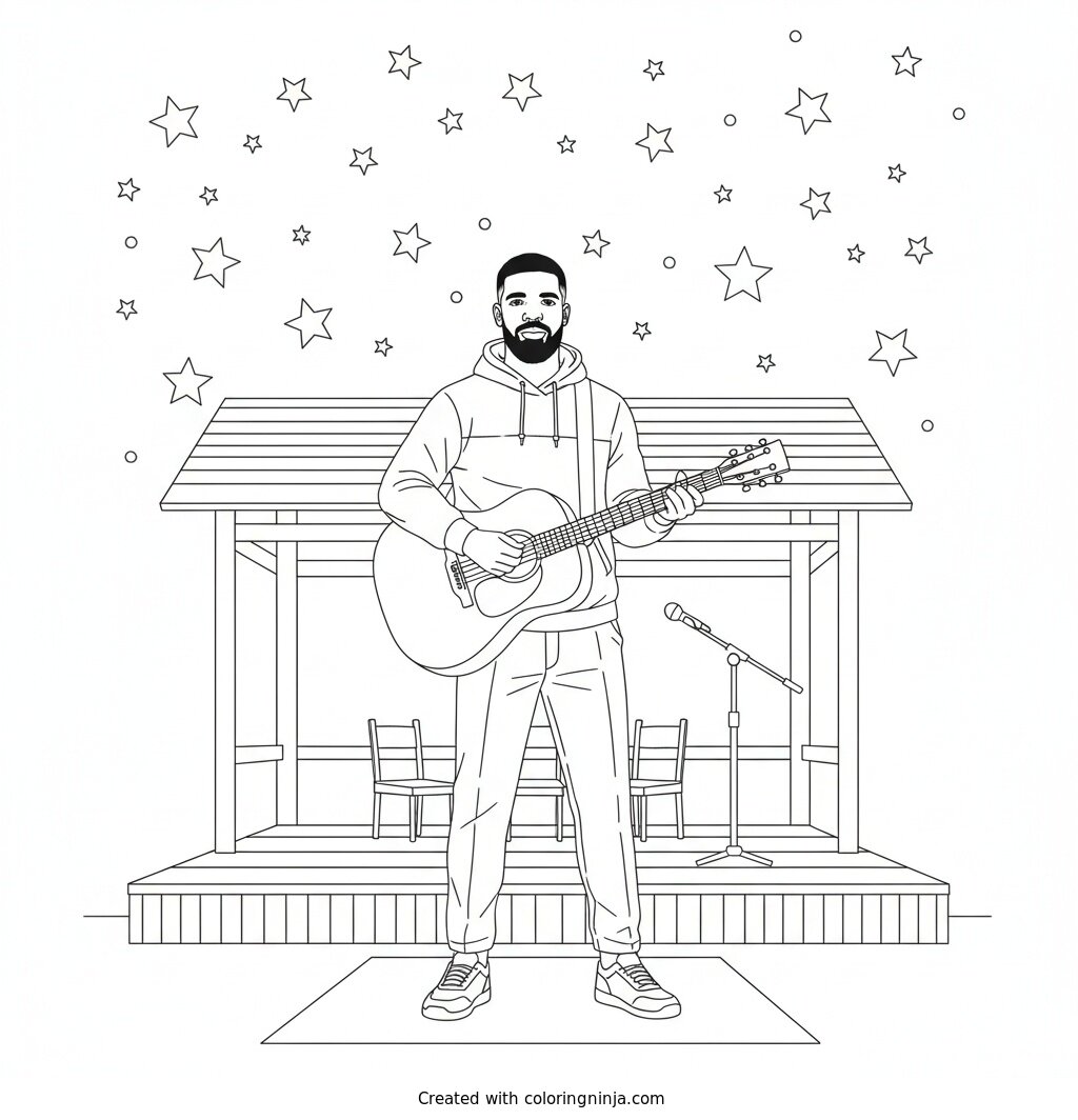 Drake Under The Stars Coloring Page