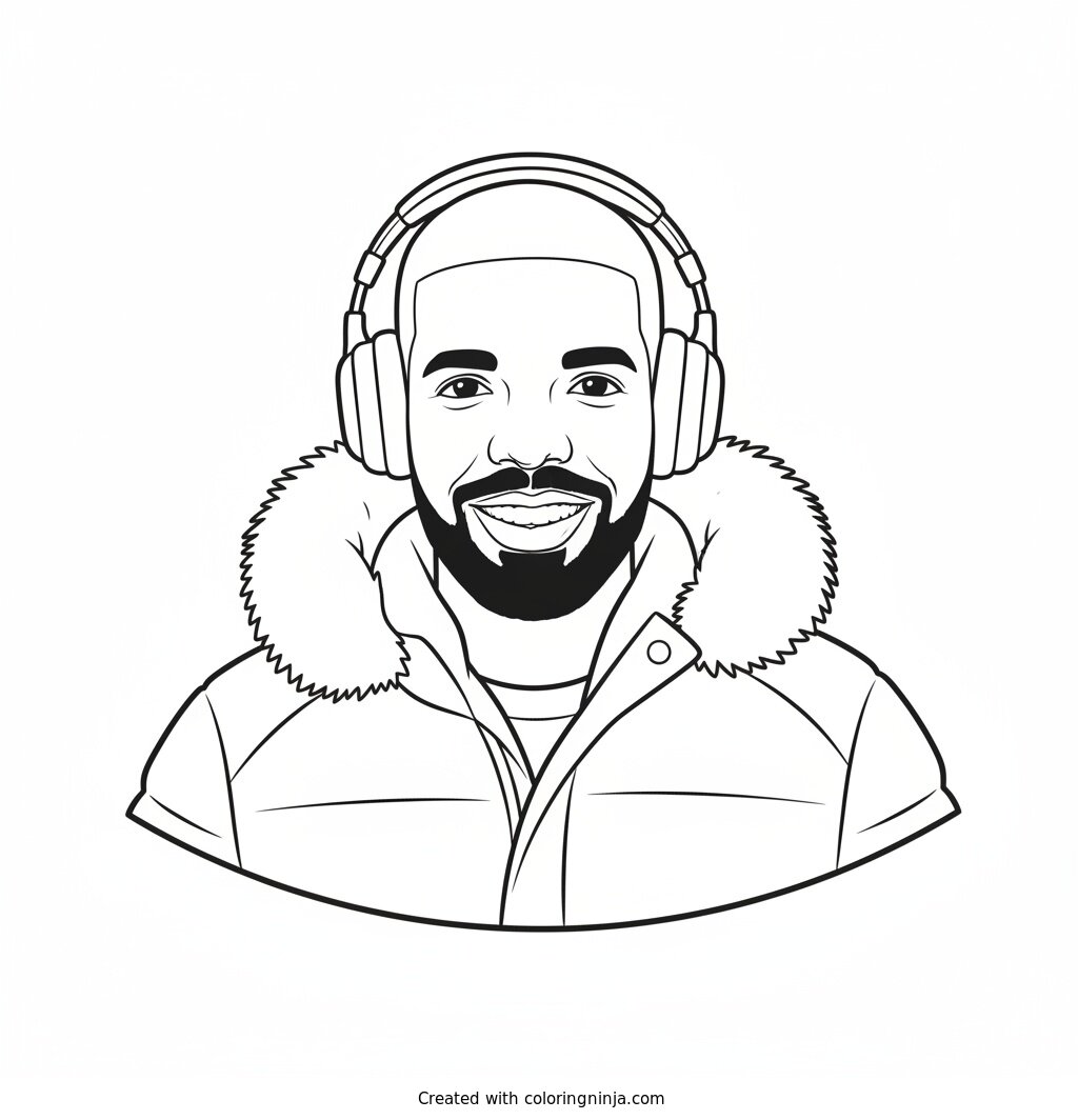 Drake In A Winter Coat Coloring Page
