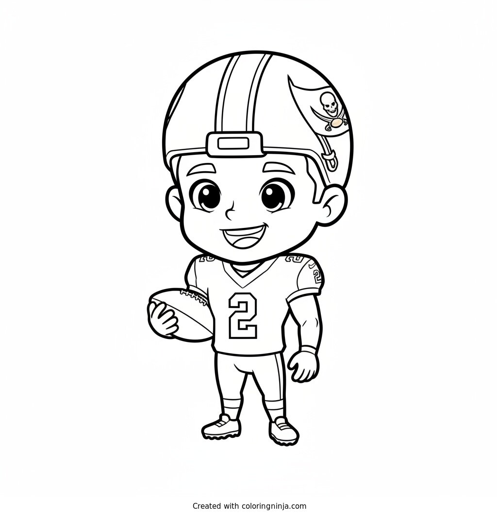 Emeka Egbuka Friendly Cartoon Coloring Page