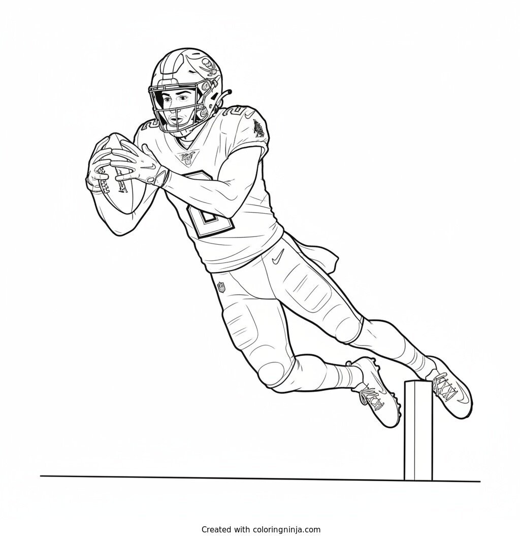 Emeka Egbuka Touchdown Catch Coloring Page