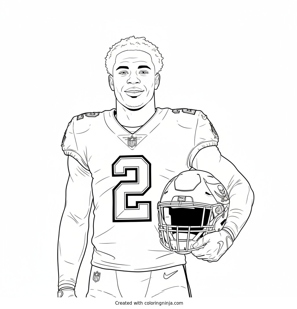 Emeka Egbuka Player Portrait Coloring Page