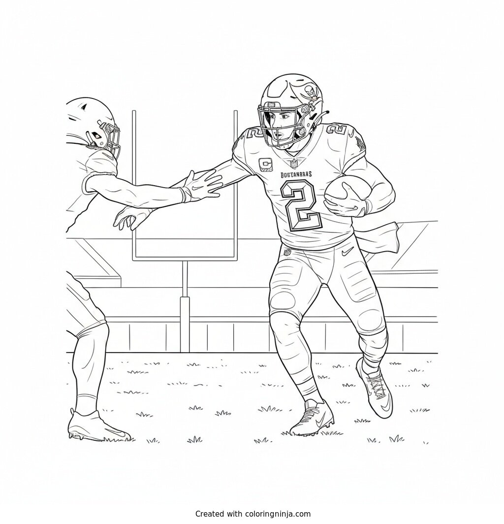 Emeka Egbuka Scrambling Past Defender Coloring Page