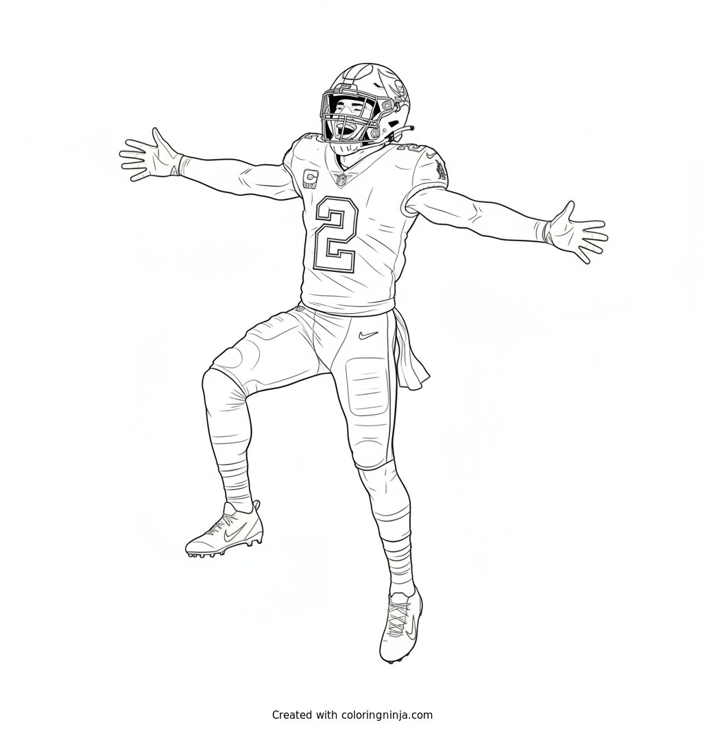 Emeka Egbuka Touchdown Celebration Coloring Page