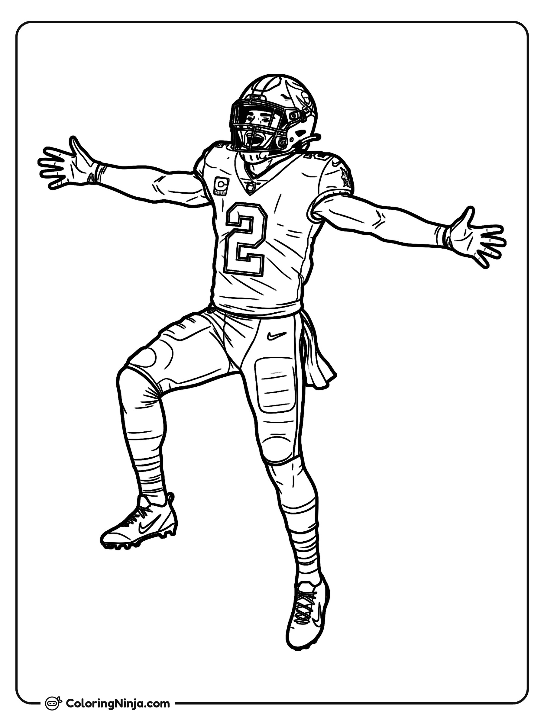 Celebración de touchdown de Emeka Egbuka: dibujo para colorear