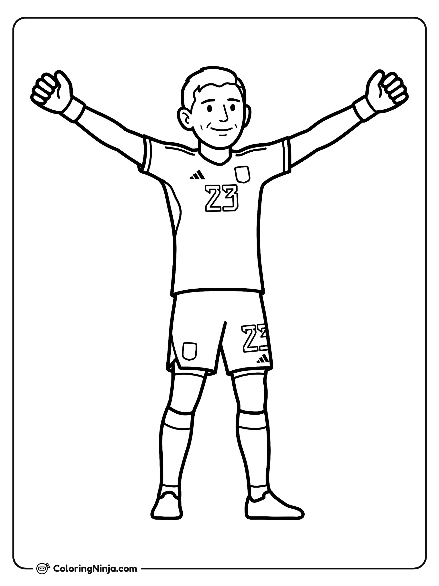 Emiliano Martinez Celebrates a Big Save Coloring Page