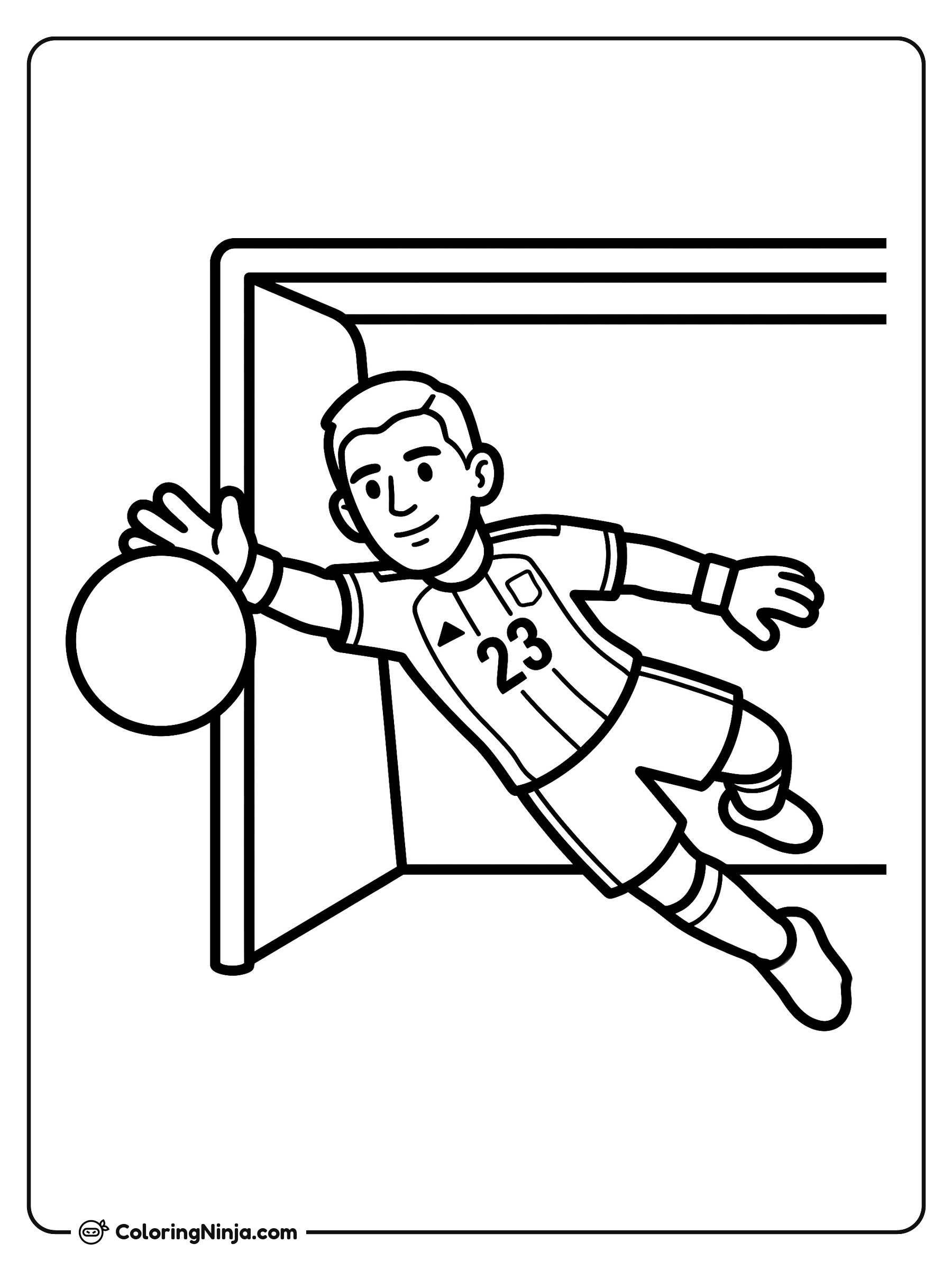 Emiliano Martinez Saves a Penalty Kick Coloring Page