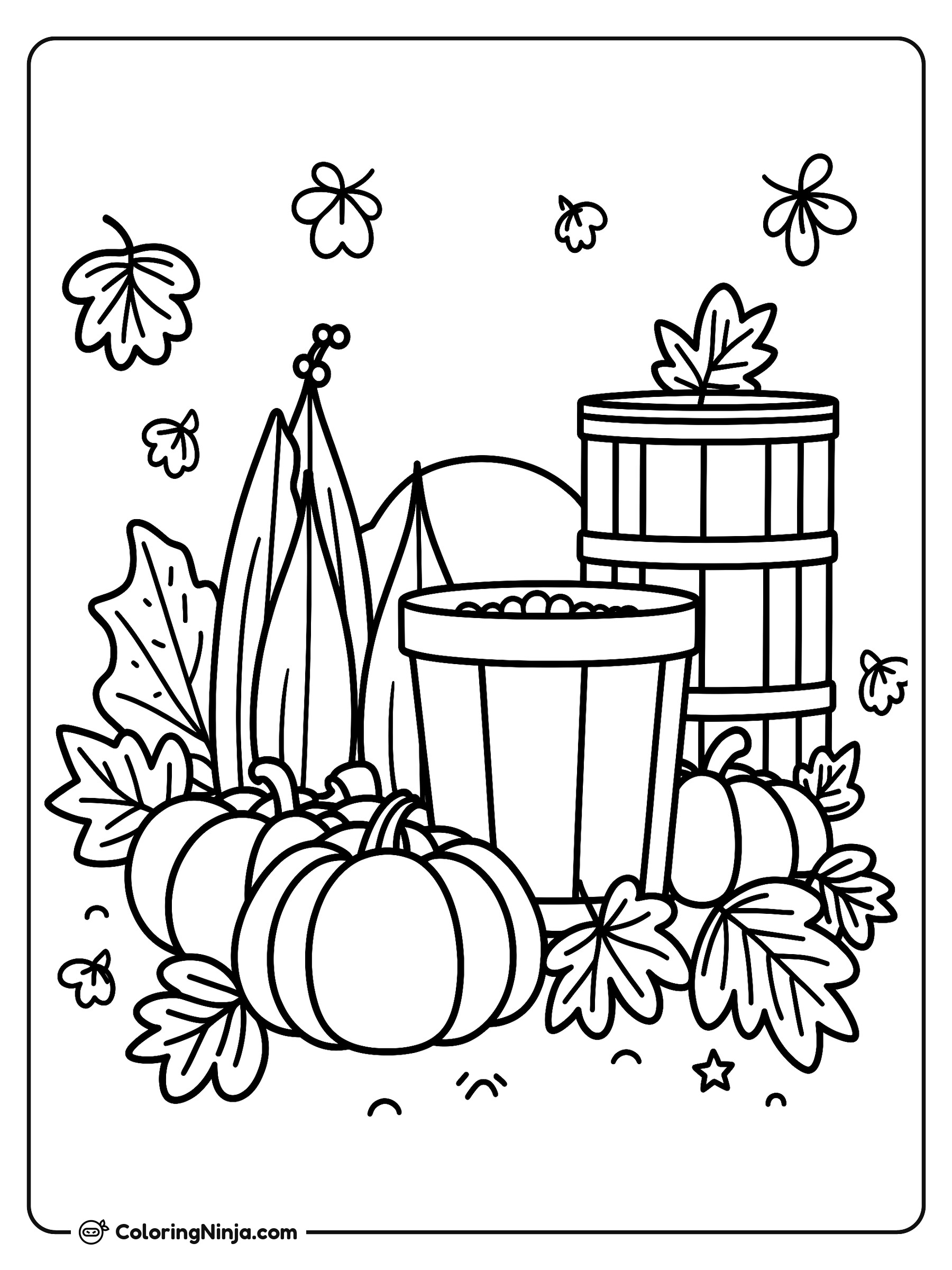 Jardinería de Otoño y Plantas Autóctonas: dibujo para colorear