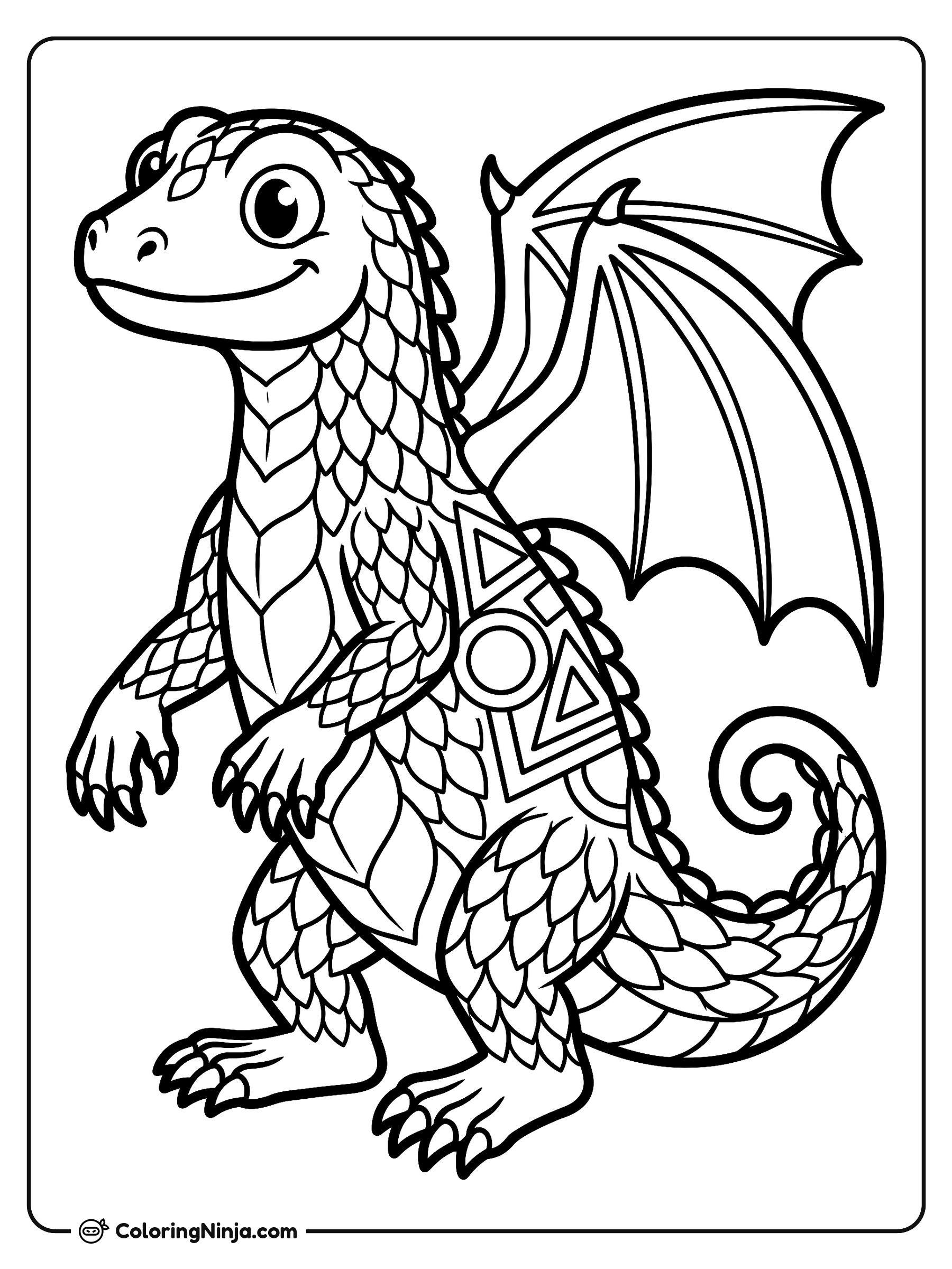 Alebrije de Lagarto con Patrones: dibujo para colorear
