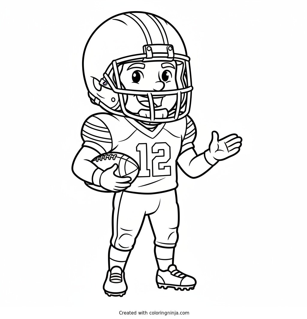 Fernando Mendoza Friendly Cartoon Player Coloring Page