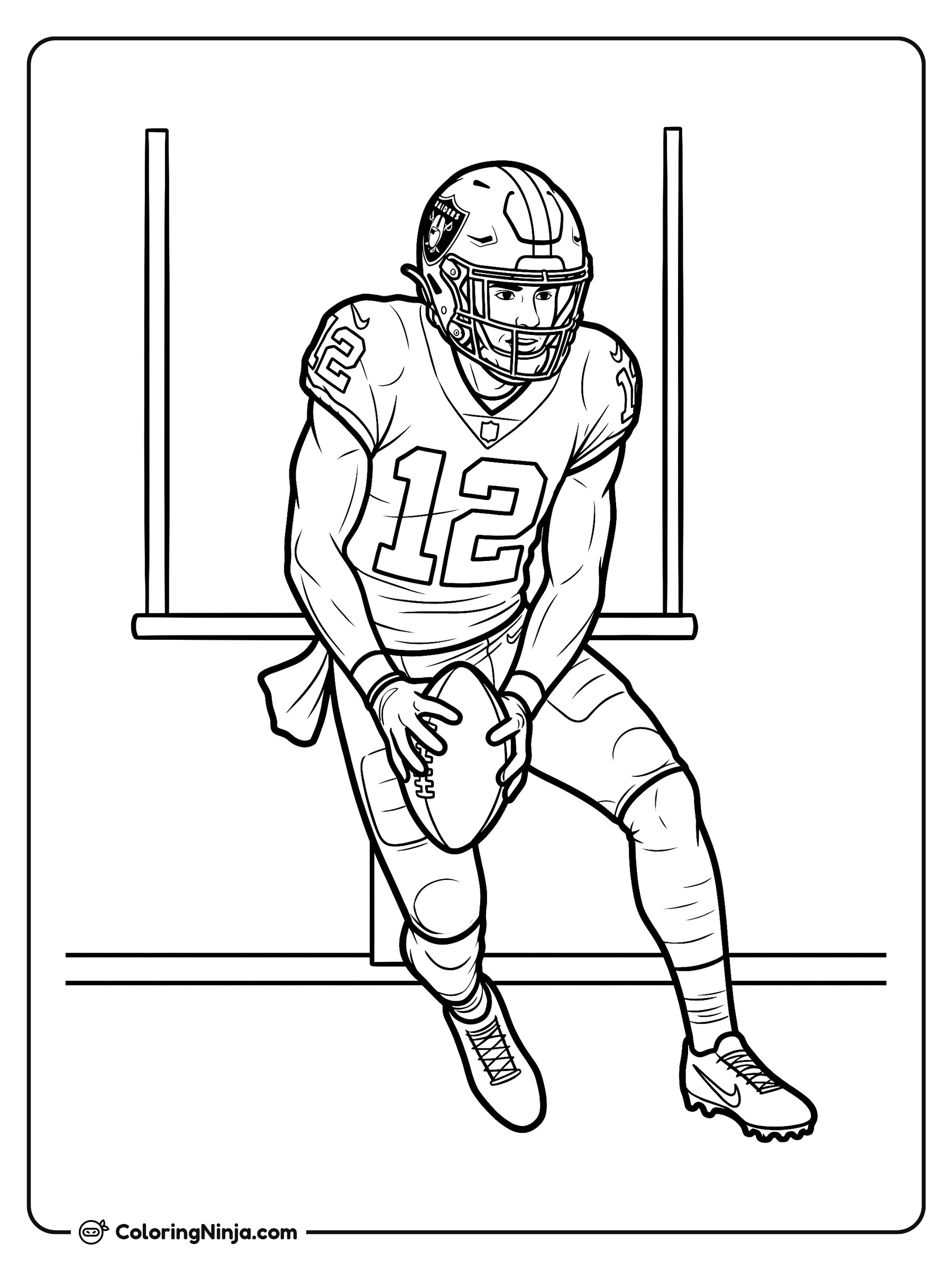 Celebración de touchdown de Fernando Mendoza: dibujo para colorear