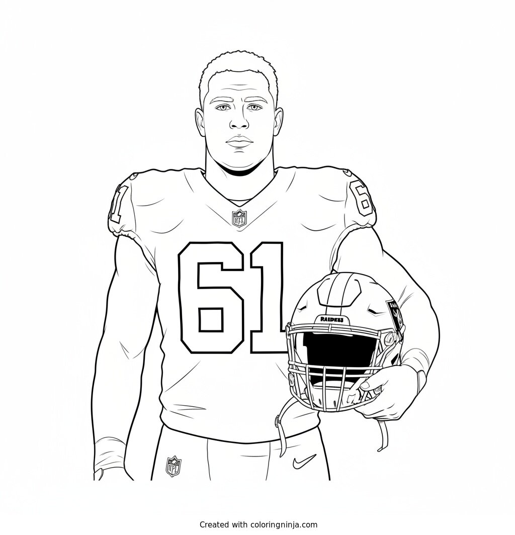 Fernando Mendoza Sideline Player Portrait Coloring Page