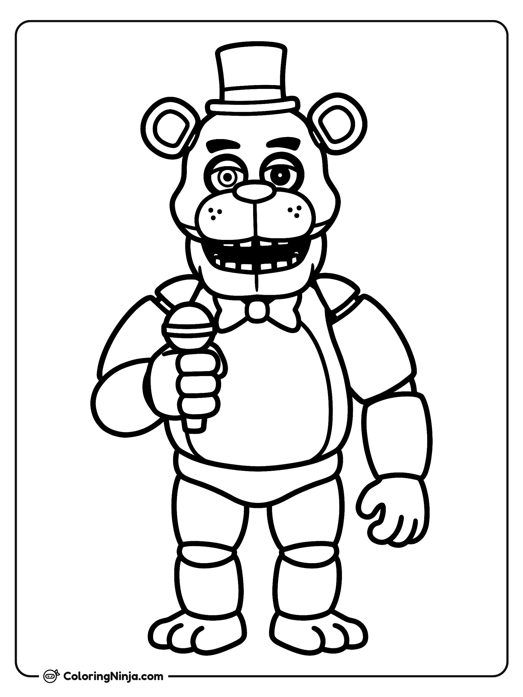 Fnaf sosteniendo un micrófono: dibujo para colorear