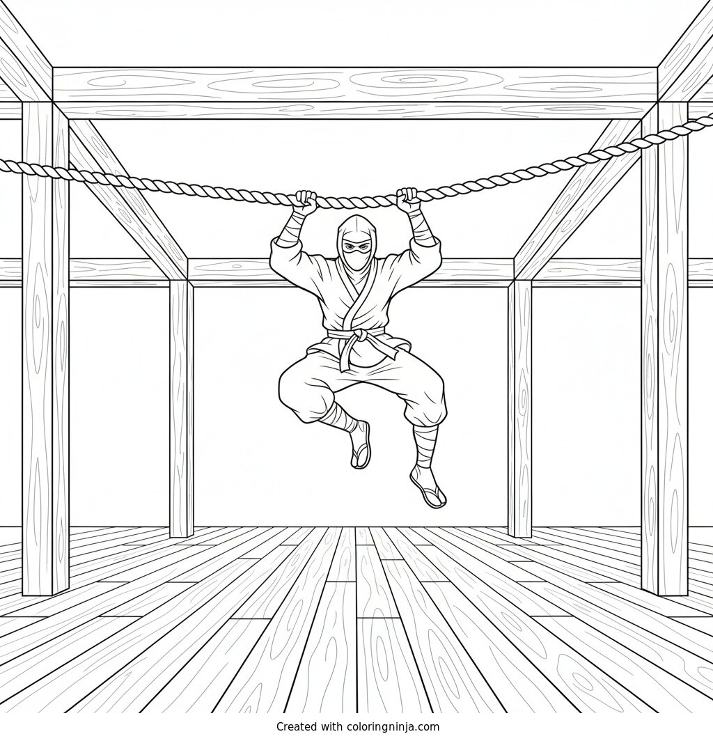 Dojo Swing Training Coloring Page