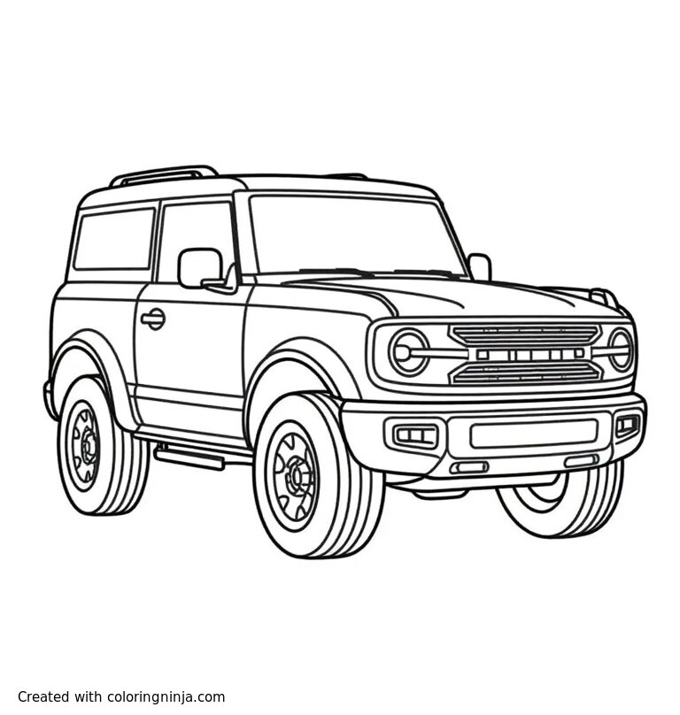 A coloring page of A Ford bronco sport