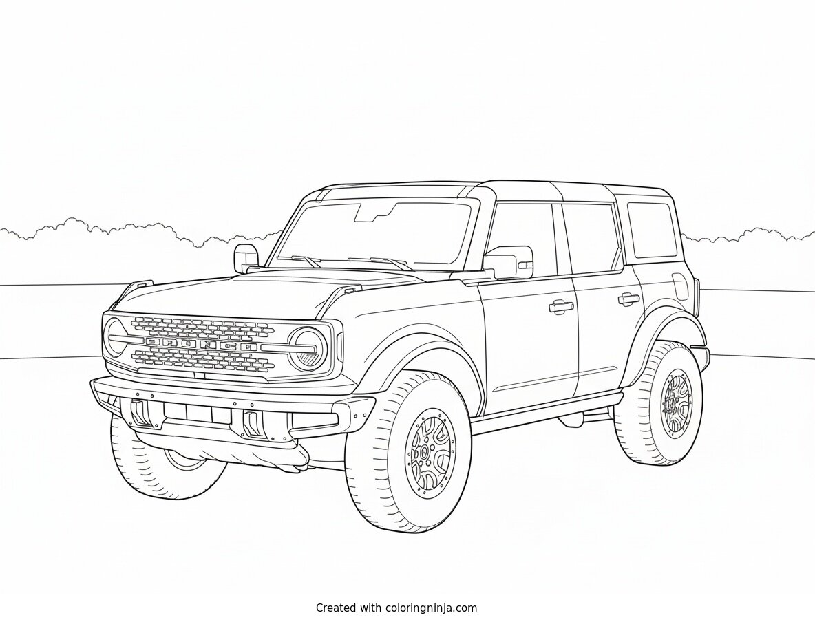 Coloring page of ford bronco