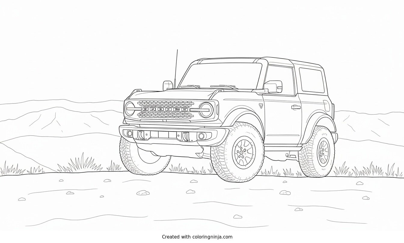 Coloring page of ford bronco