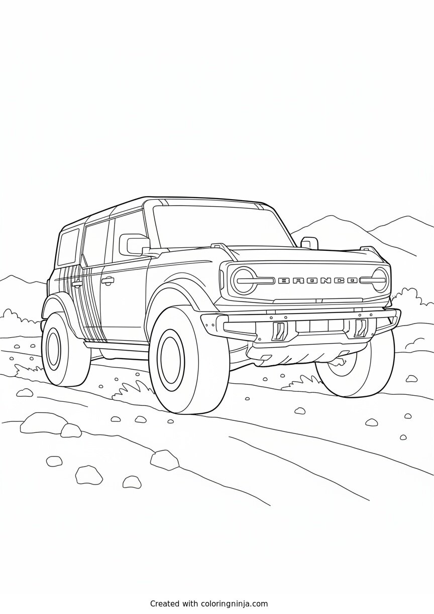 Coloring page of ford bronco