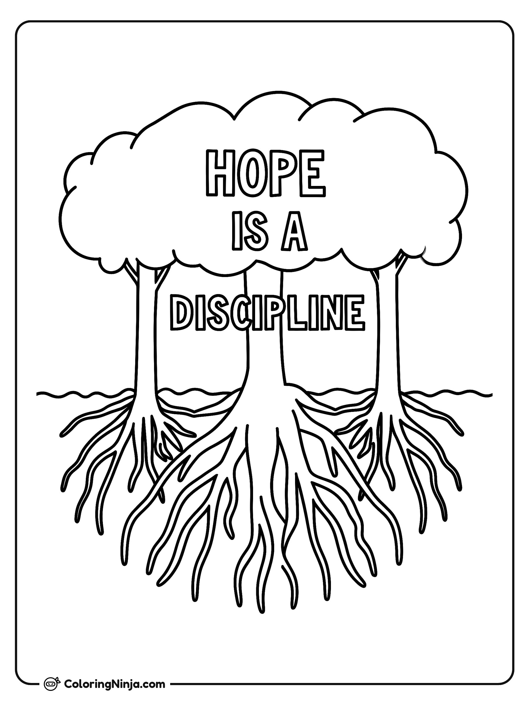 Forest Roots and Hope Coloring Page