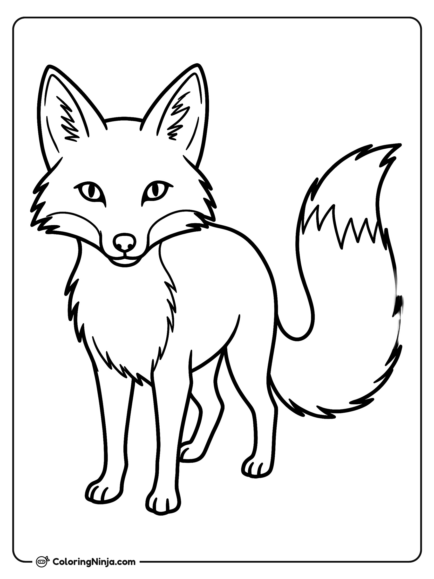 Un zorro de frente: dibujo para colorear