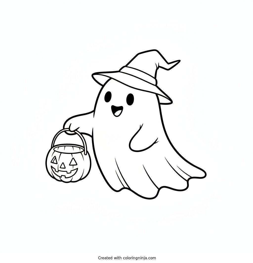 The Friendly Little Ghost Coloring Page